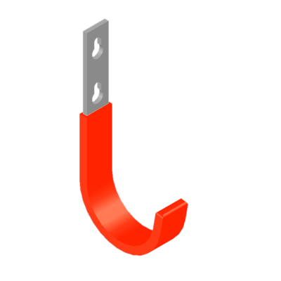 MODULAR SOLUTIONS ORANGE VINYL COATED HOOK, HARDWARE NOT INCLUDED